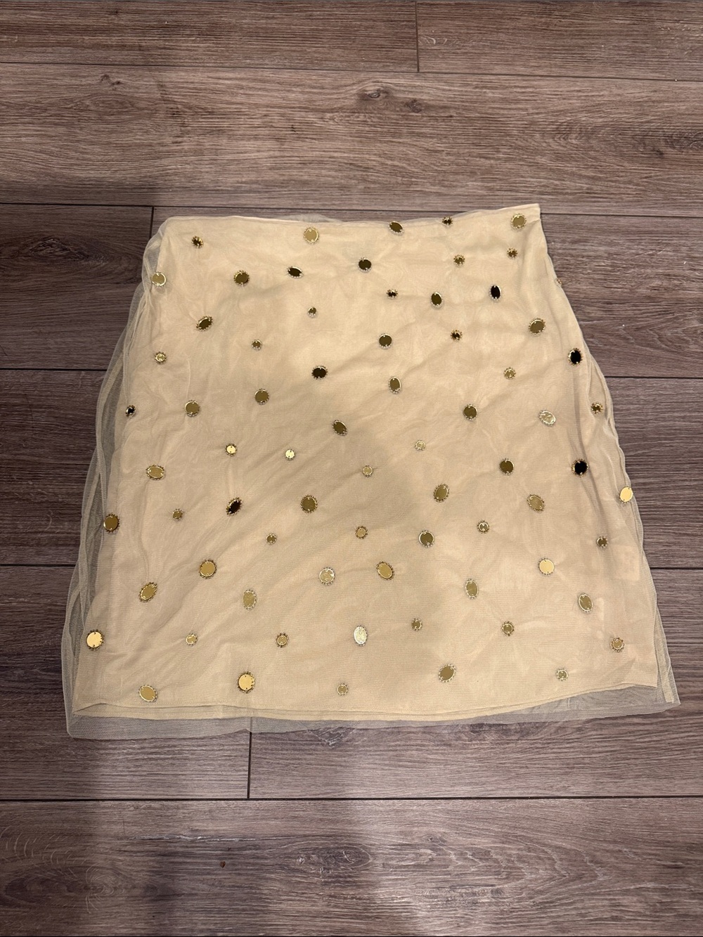 Gold Sequin Tulle Mini Skirt